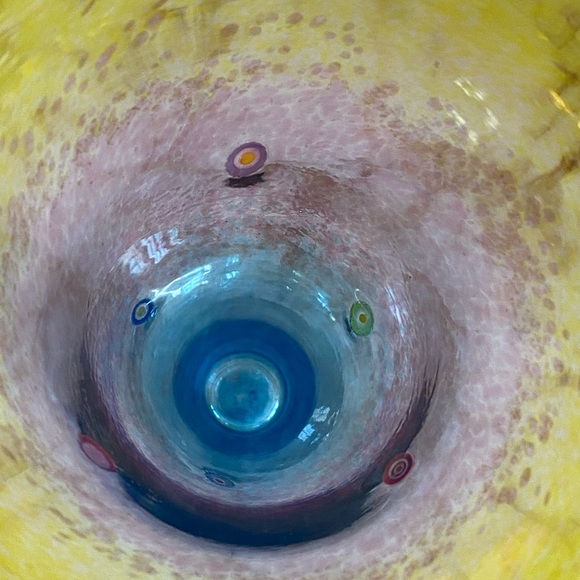 Ingrid & Ken Hanson signed Merano glass tall vase - Picture 4 of 6